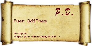 Puer Dénes névjegykártya